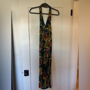 All that Jazz Tropical Print Midi Dress - Green, Yellow, Red